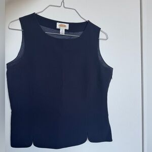 Talbots no sleeve blue dress top with side zipper!